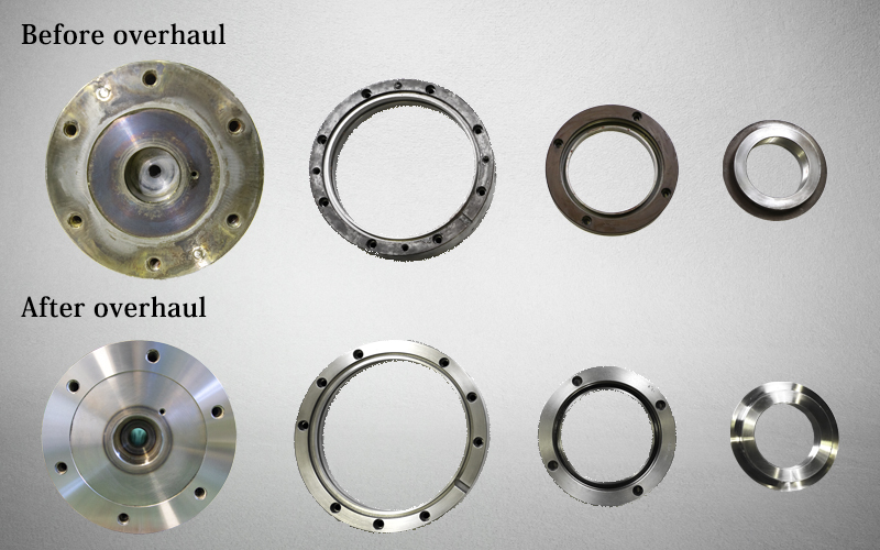 Before and after spindle overhaul